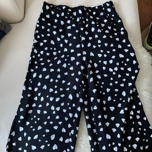 The Pleated Heart Wide Leg Pant In Black Multi W/M